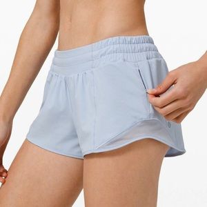 lululemon powder blue hotty hot athletic shorts